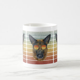 Retro Vintage Sunset German Shepherd Mom Dad Coffee Mug