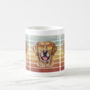 Retro Vintage Sunset Golden Retriever Mom Dad Coffee Mug