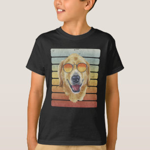 Retro Vintage Sunset Golden Retriever Pet Mom Dad T-Shirt