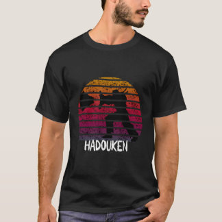 Retro Vintage Sunset Hadouken Fighter Distressed G T-Shirt