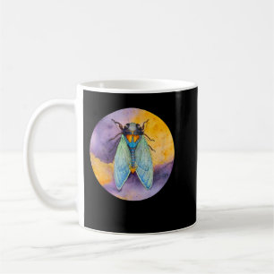 Retro Vintage Sunset Insect Colourful Cicada Coffee Mug