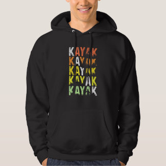 Retro Vintage Sunset Kayak Stacked Graphic Kayakin Hoodie