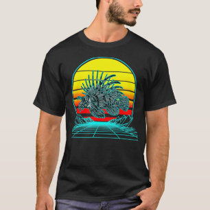 Retro Vintage Sunset Lionfish  T-Shirt
