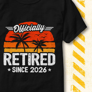 Retro Vintage Sunset Palm Officially Retired 2026 T-Shirt