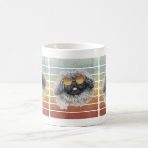 Retro Vintage Sunset Pekingese Mom Dad Coffee Mug