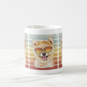 Retro Vintage Sunset Pomeranian Mom Dad Coffee Mug