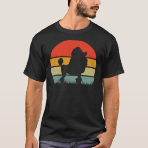 Retro Vintage Sunset Poodle Dog T-Shirt