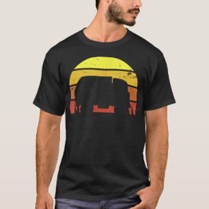 Retro Vintage Sunset Recycling Trash Garbage Truck T-Shirt