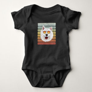 Retro Vintage Sunset Samoyed Mom Dad Baby Bodysuit