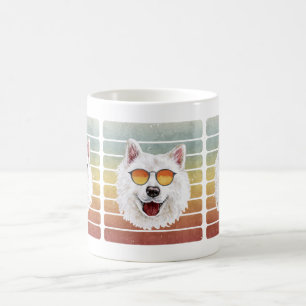 Retro Vintage Sunset Samoyed Mom Dad Coffee Mug