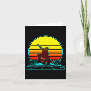 Retro Vintage Sunset Snowboarding  Card