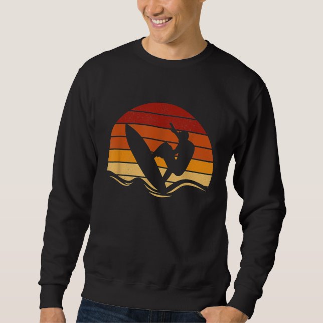 Retro Vintage Sunset Surfer Gift Idea Surf Sweatshirt (Front)