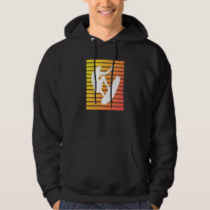 Retro Vintage Sunset Surfer Surfing Distressed Gru Hoodie