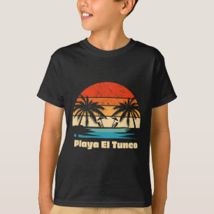Retro Vintage Surfing Design Playa El Tunco Beach T-Shirt