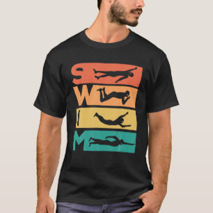 Retro Vintage Swimming Gift For Swimmers T-Shirt