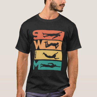 Retro Vintage Swimming Gift For Swimmers T-Shirt