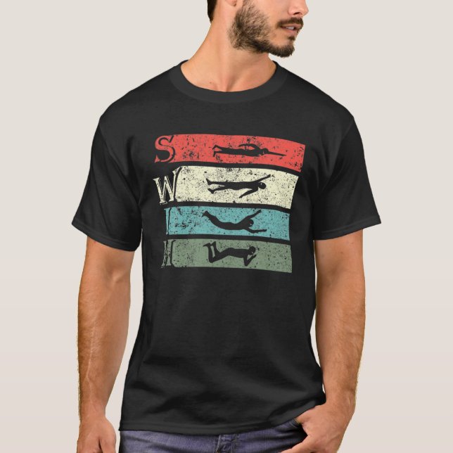 Retro Vintage Swimming Swimmers Swim Swimming T-Shirt (Front)