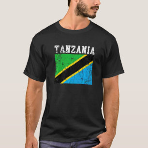 Retro Vintage Tanzania Flag Tanzanian Roots T-Shirt