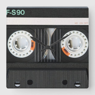 Retro Vintage Tape Cassette Recorder 70s 80s Square Wall Clock