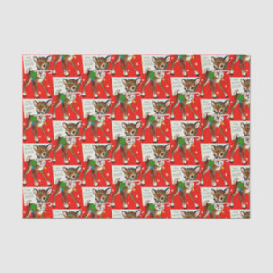 Retro Vintage Teacher reindeer Christmas tissue Tissue Paper