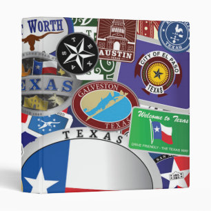 Retro Vintage Texas Sticker Pattern Binder