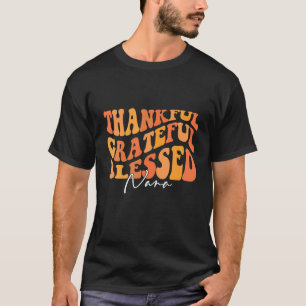 Retro Vintage Thankful Blessed Nana Autumn Thanksg T-Shirt