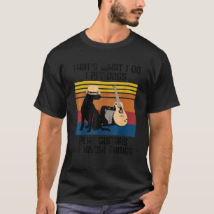 Retro Vintage That's What I Do I Pet Dogs Guitar M T-Shirt
