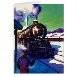 Retro Vintage Train Travel Have A Good Trip Card