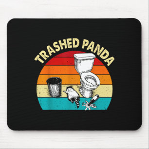 Retro Vintage Trashed Panda Funny Drunk Raccoon  Mouse Pad