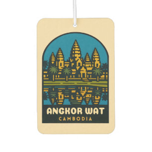 Retro Vintage Travel Angkor Wat Cambodia  Air Freshener