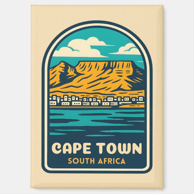 Retro Vintage Travel Cape Town South Africa Magnet (Front)