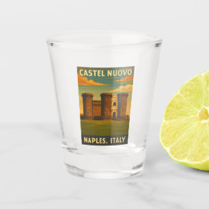 Retro Vintage Travel Castel Nuovo Naples Italy Shot Glass