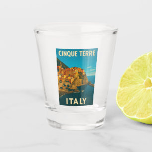 Retro Vintage Travel Cinque Terre Italy Scenic Shot Glass