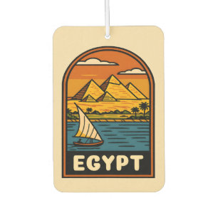 Retro Vintage Travel Egypt Pyramid Nile River Air Freshener
