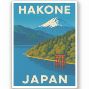 Retro Vintage Travel Hakone Japan Scenic Landscape