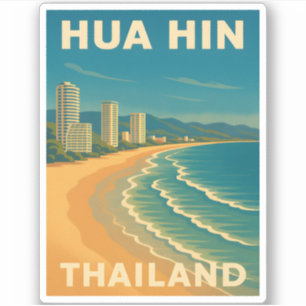 Retro Vintage Travel Hua Hin Thailand Beach