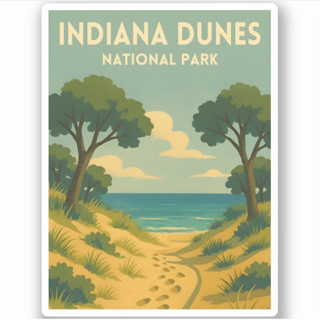 Retro Vintage Travel Indiana Dunes National Park (Front)