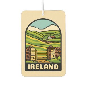 Retro Vintage Travel Ireland Countryside Scenic Air Freshener