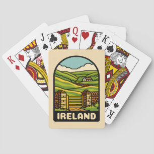Retro Vintage Travel Ireland Countryside Scenic Playing Cards