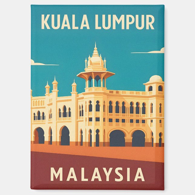Retro Vintage Travel Kuala Lumpur Malaysia  Magnet (Front)