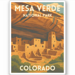 Retro Vintage Travel Mesa Verde National Park