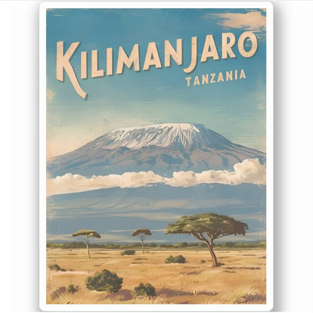 Retro Vintage Travel Mount Kilimanjaro Africa (Front)