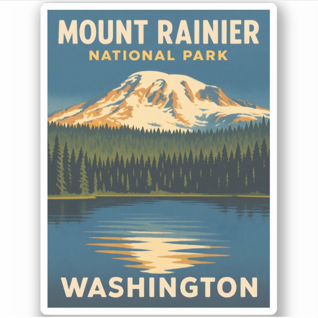 Retro Vintage Travel Mount Rainier National Park (Front)