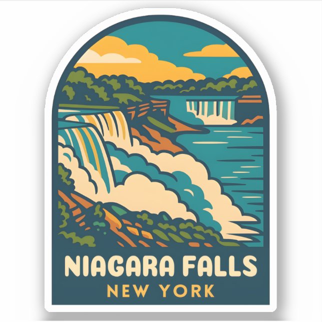Retro Vintage Travel Niagara Falls New York (Front)