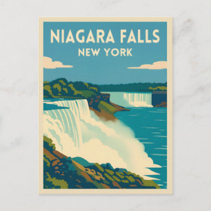 Retro Vintage Travel Niagara Falls New York Postcard