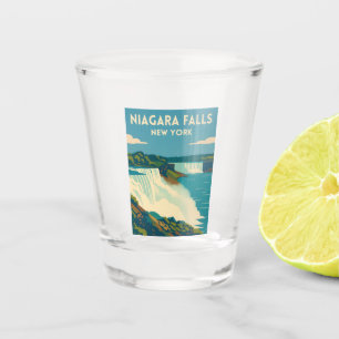 Retro Vintage Travel Niagara Falls New York Shot Glass