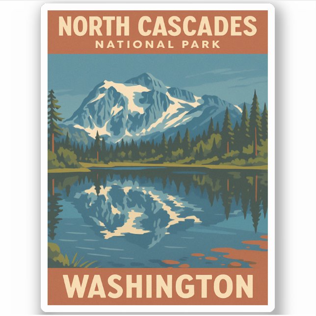 Retro Vintage Travel North Cascades National Park (Front)