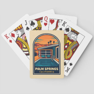 Retro Vintage Travel Palm Springs California Playing Cards