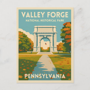 Retro Vintage Travel Pennsylvania Valley Forge Postcard