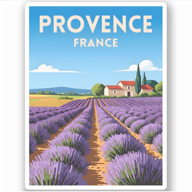 Retro Vintage Travel Provence France Landscape (Front)